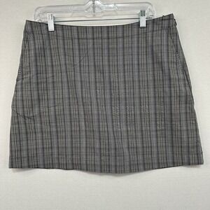 Cutter & Buck Gray Plaid Golf Skort